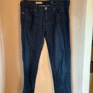 AG Adriano Goldschmied - the Stevie - dark Blue Jeans - polka dot detail!!